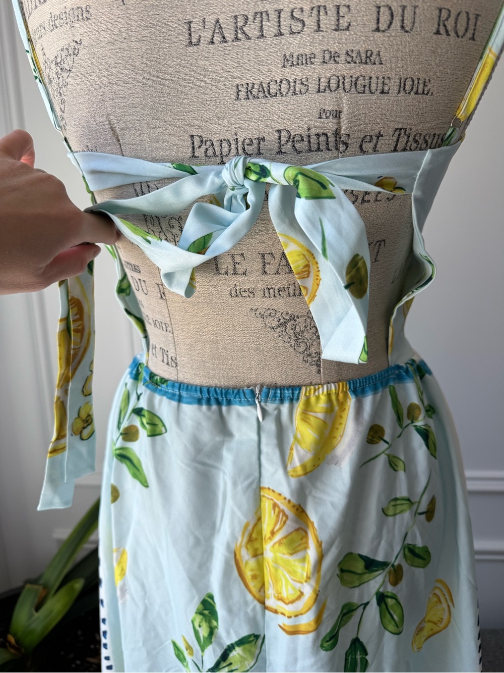 Lemon Vintage Print Strapless Sundress - Picture 6 of 9